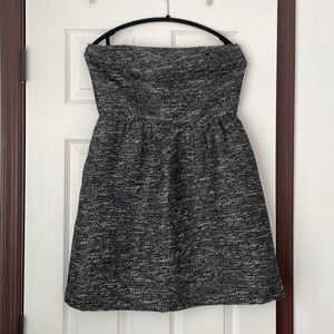 Gap Dress Size 12 Cute Strapless Blck/Wht/Metallic